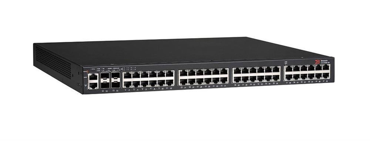 ICX6450-48P-A Brocade ICX 6450-48P Ethernet Switch 48 Network, 2 Uplink, 2 Expansion Slot Manageable Twisted Pair, Optical Fiber Modular 2 Layer Supported Desktop