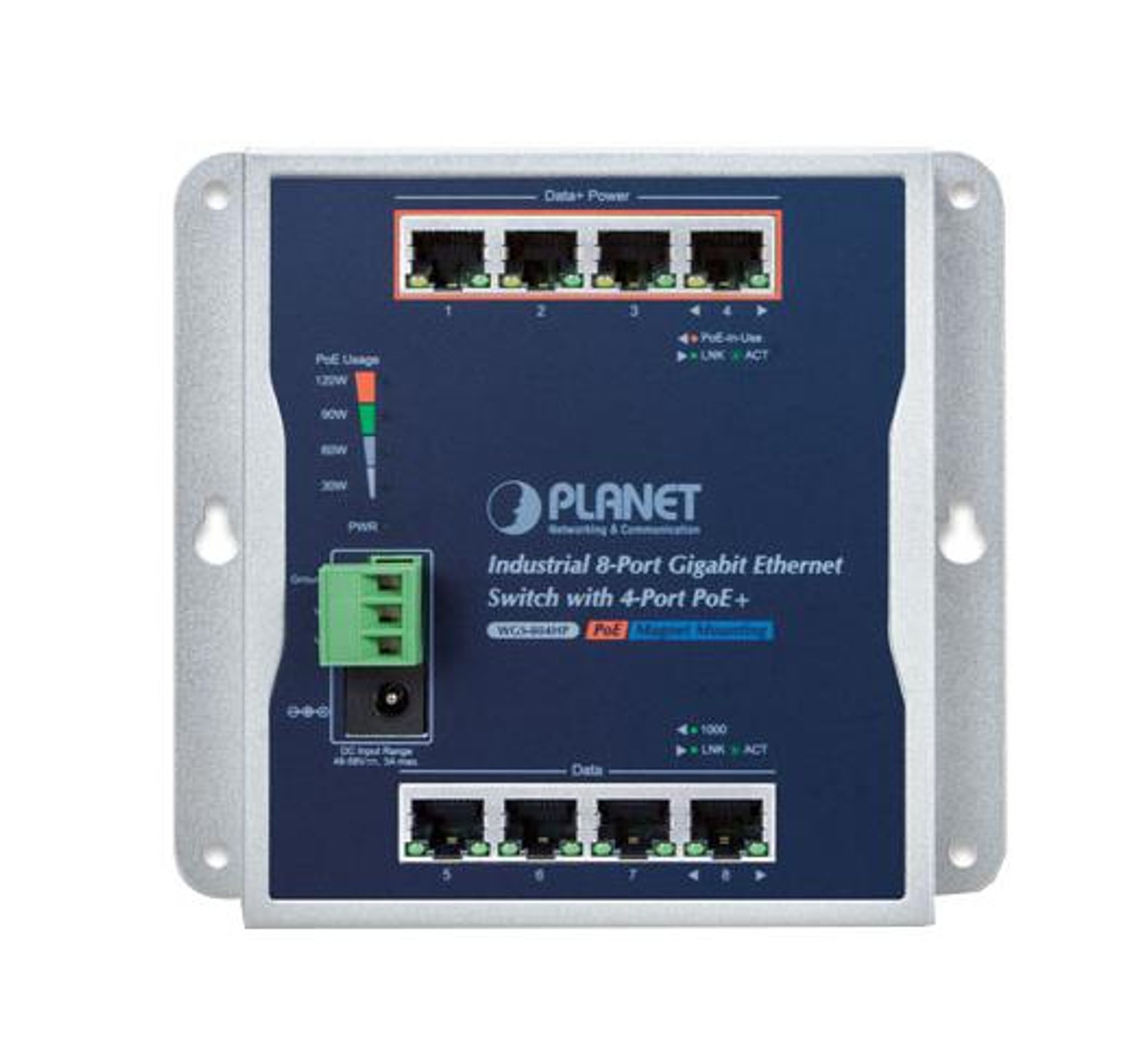 WGS-804HP Planet 8-Port 10/100/1000T Wall Mounted Gigabit Ethernet