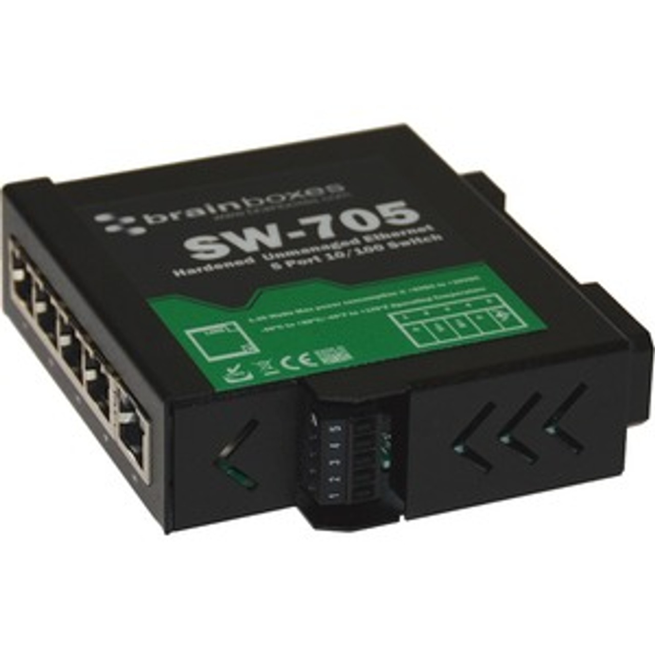 5-Port Industrial Ethernet Switch - DIN Rail Mountable