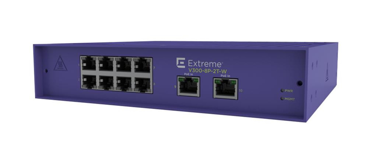 V300-8P-2T-W Extreme Networks Ethernet Switch - 10 Ports - 2 Layer Supported - 129.10 W Power Consumption - Twisted  (Refurbished)