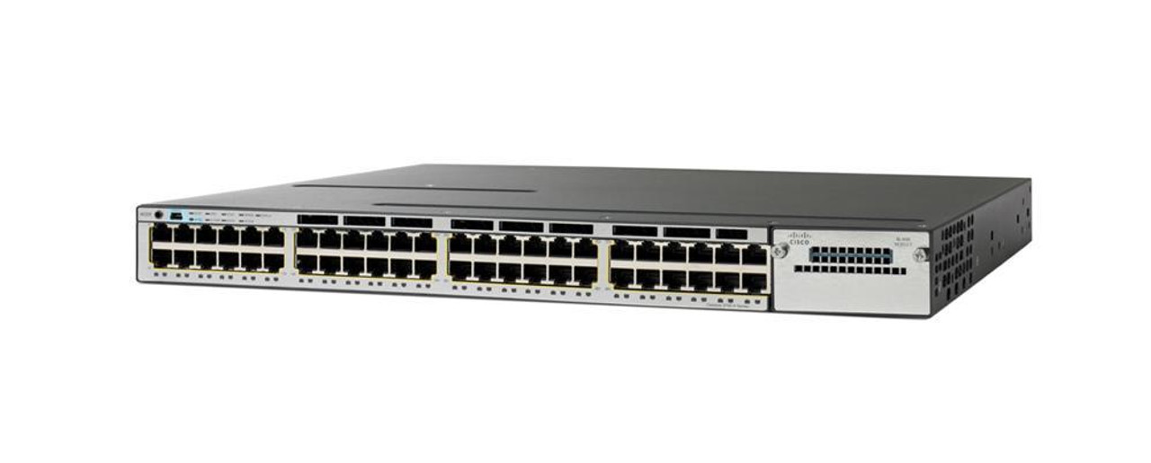 WS-C3750X-48U-L Cisco Catalyst 48-Ports 10/100/1000Base-T RJ-45 UPOE Manageable Layer3 Rack-mountable 1U Stackable Modular Switch with 1x Espansion Slot