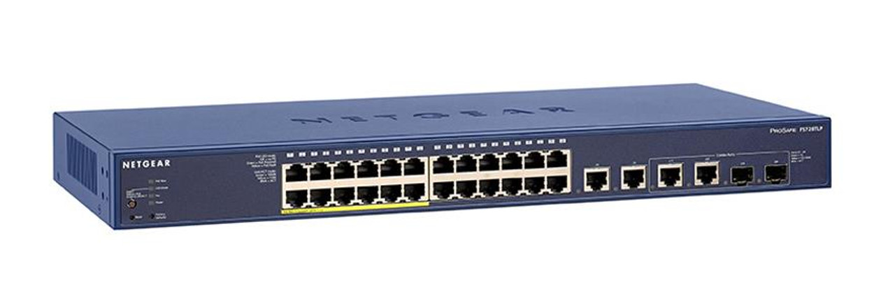 FS728TLP NetGear 24-Ports 10/100Mbps RJ-45 Manageable Desktop Rack-mountable Ethernet Switch with 12x RJ-45 PoE Ports (Refurbished)