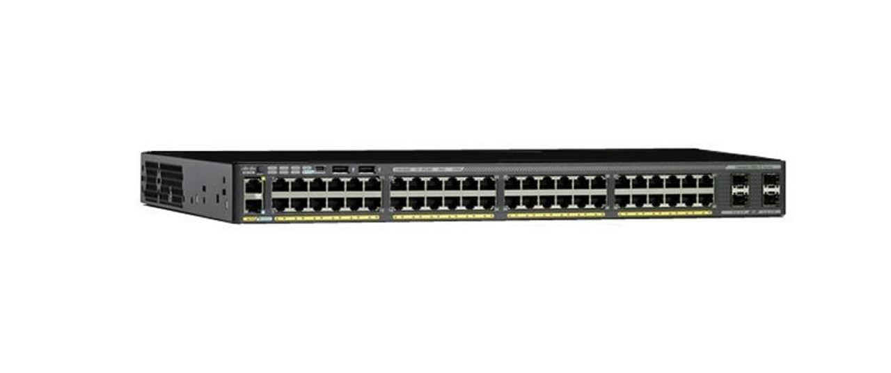 WS-C2960X-48TS-L-WS Cisco Ws Catalyst 2960-x 48-Ports 10/100/1000Base-T RJ-45 PoE USB Manageable Layer2 Rack-mountable Switch with 4x SFP Ports (Refurbished)