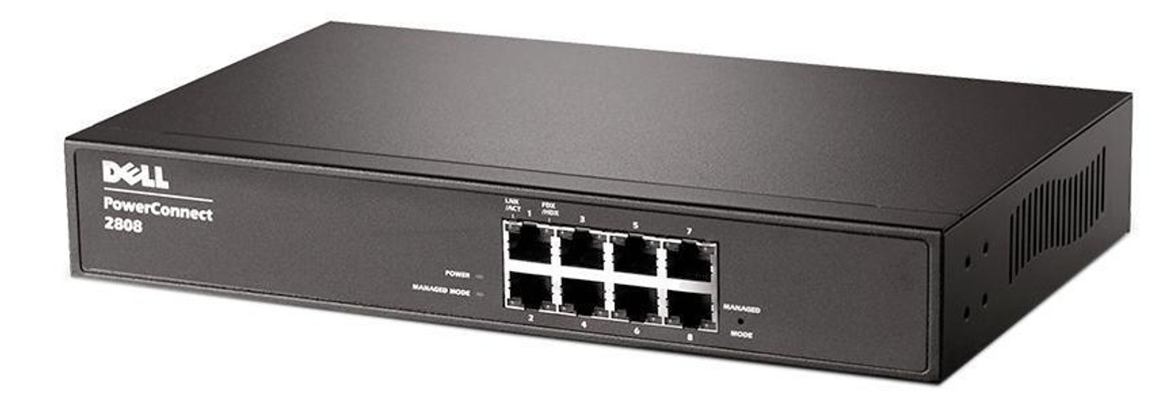 D535K Dell PowerConnect 2808 8-Ports Gigabit Managed Switch (Refurbished)