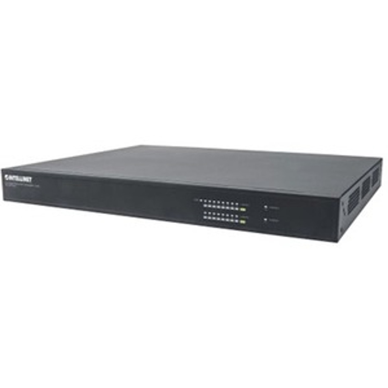 561440 Intellinet 16-Port Gigabit Ethernet PoE+ Web-Managed AV Switch with 2 SFP Uplinks, 16 Rear-Facing PoE+ Ports, IEEE 802.3at Power over Ethernet