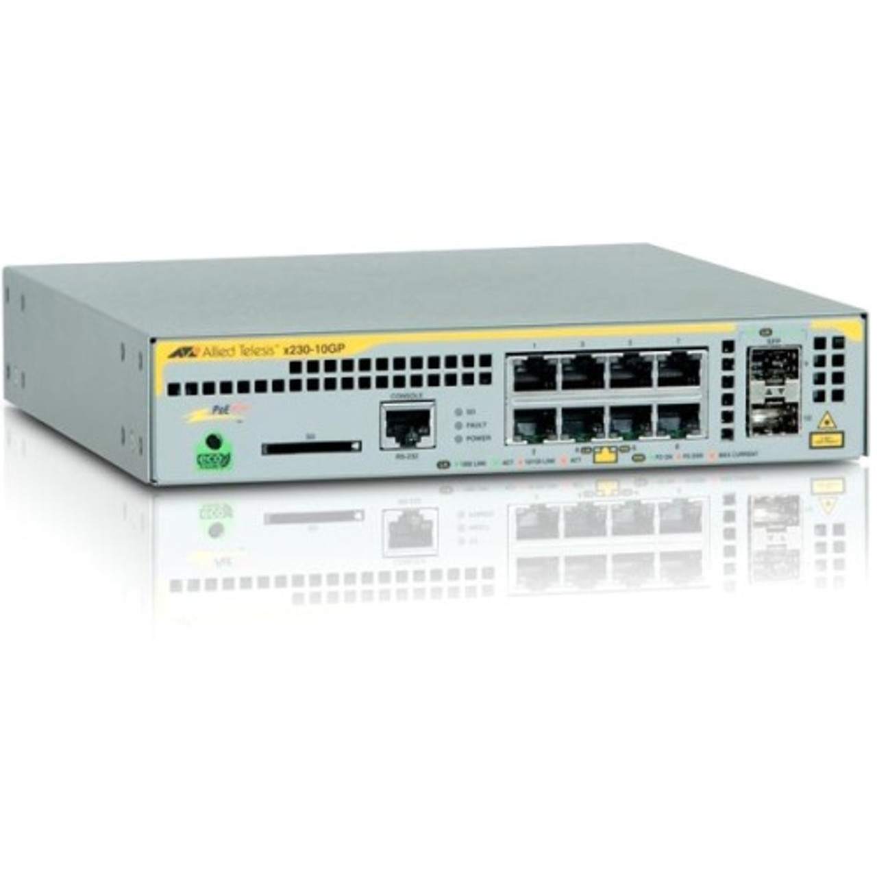 AT-X230-10GP-R-10 Allied Telesis 8-Ports 10/100/1000MBps Rj-45 Poe+  Manageable Layer2 Standalone Switch with 2x Sfp Uplink Ports (Refurbished)