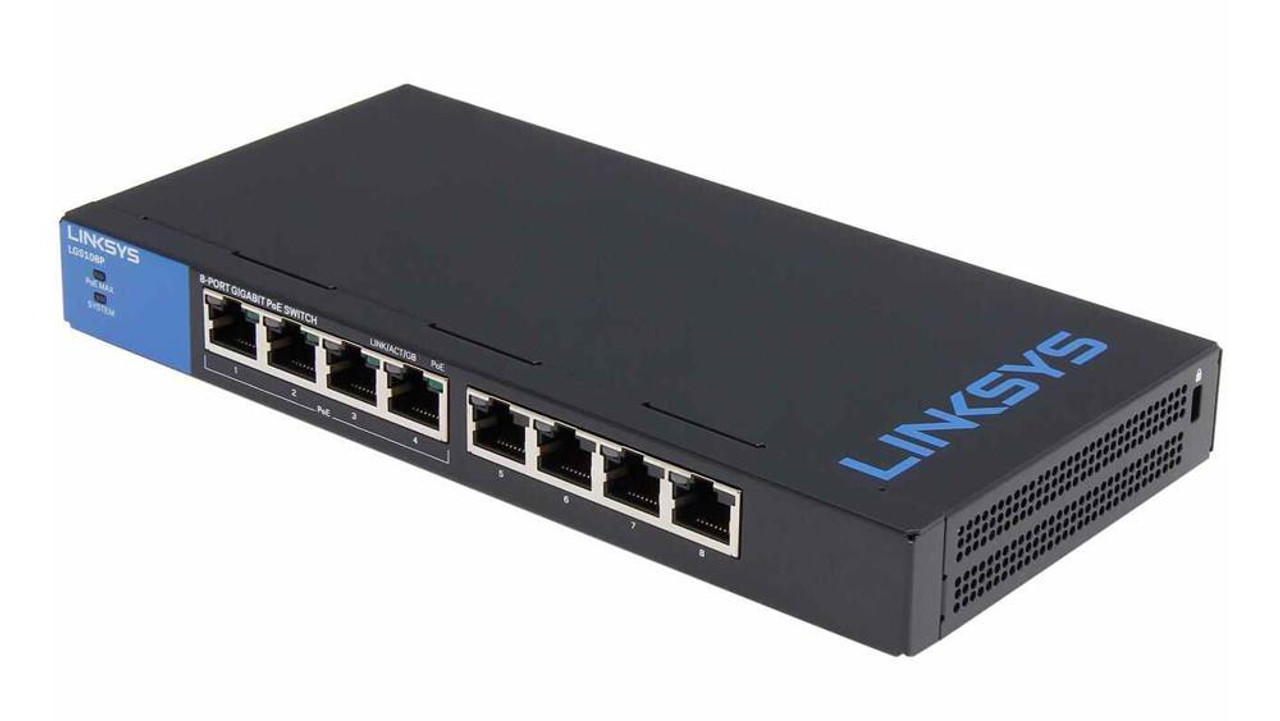 LILGS108P Linksys 8-Ports 10/100/1000Mbps RJ-45 Unmanaged Gigabit Ethernet Switch (Refurbished)