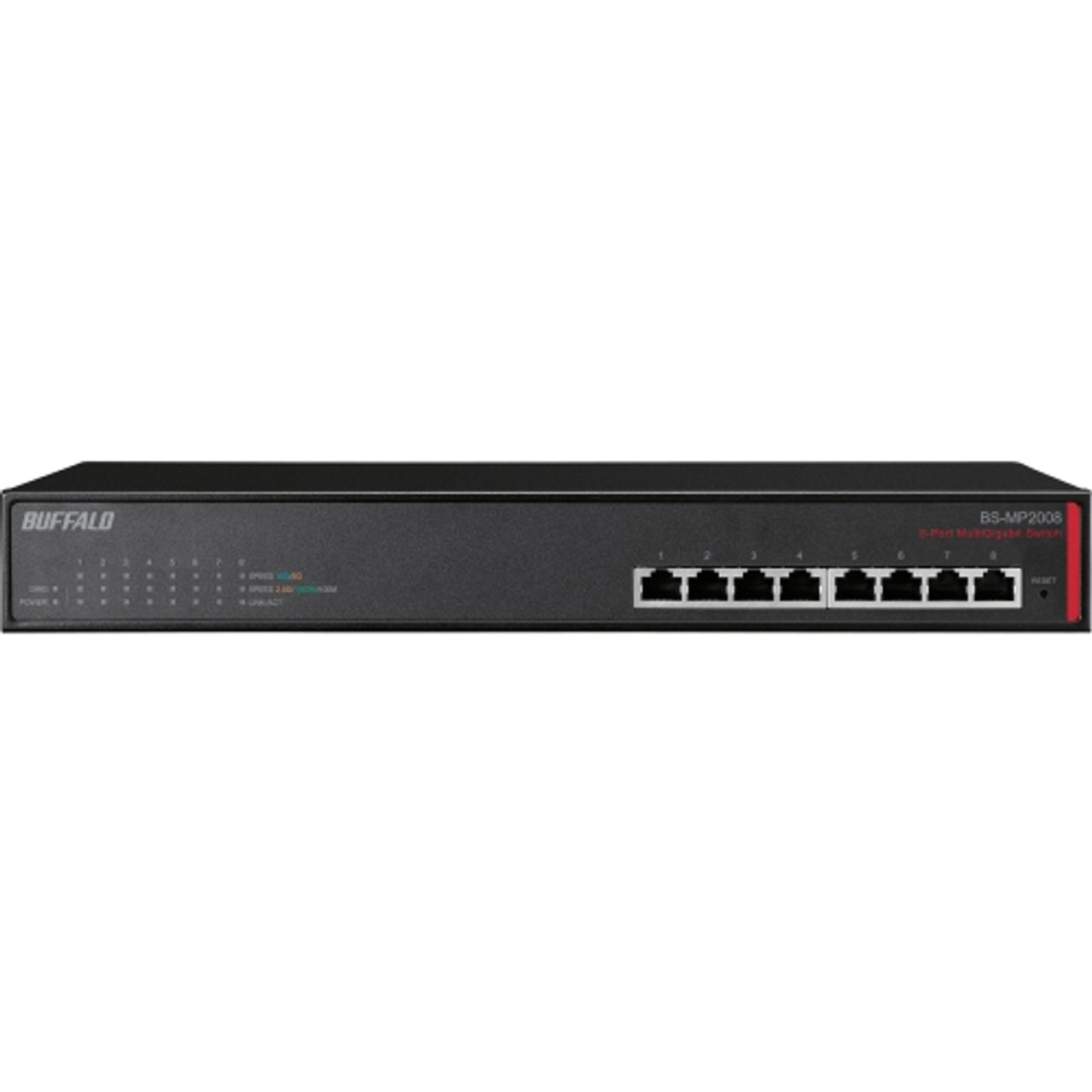 BS-MP2008 Buffalo 8-Port 10 Gigabit Switch 8 x 10 Gigabit Ethernet Network Twisted Pair 2 Layer Supported Desktop, Rack-mountable (Refurbished)