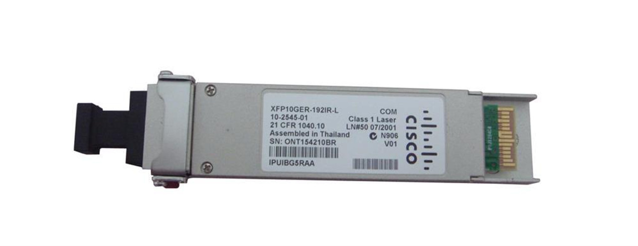 10-2545-01 Cisco 10Gbps OC-192/STM-64 IR-2 10GBase-ER/EW Single-Mode Fiber 40km 1550nm Duplex LC Connector XFP Transceiver Module