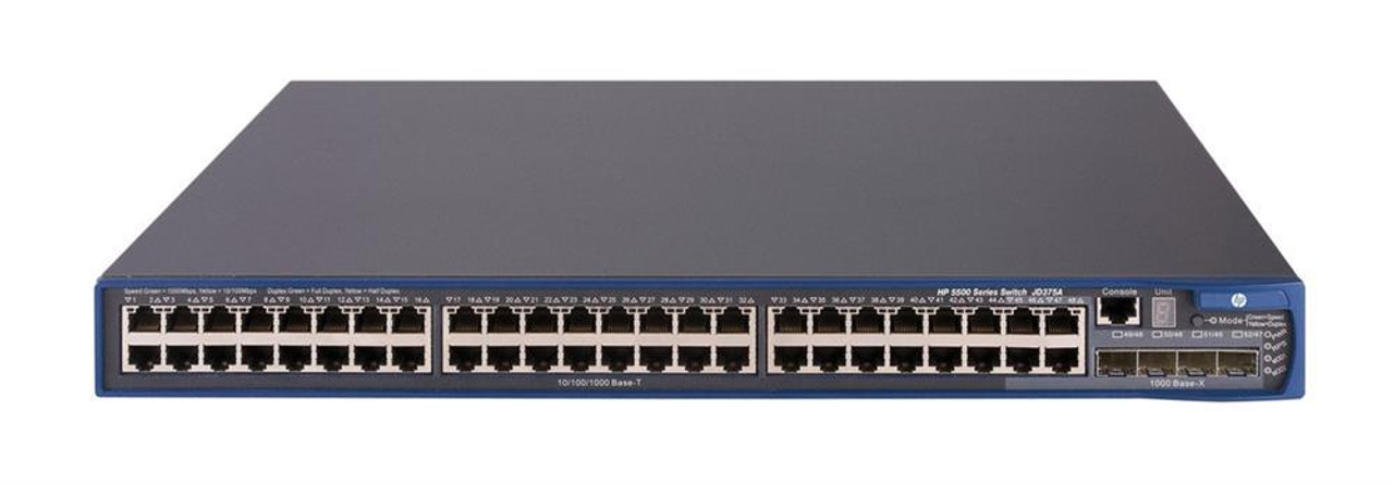JD375A#ABB HPE A5500-48G EI Layer 3 Switch 48 x Gigabit Ethernet Network, 4 x Gigabit Ethernet Expansion Slot Manageable 3 Layer Supported 1U High