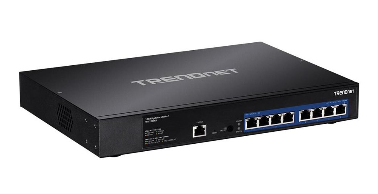 TEG-7080ES TRENDnet 8-Port 10G EdgeSmart Switch 8 x 10 Gigabit Ethernet Network Manageable Twisted Pair 2 Layer Supported 1U High Rack-mountable Lifetime