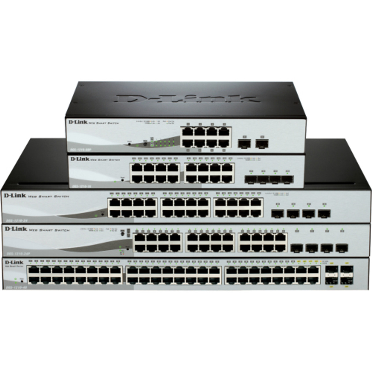 DGS-1210-08P D-Link Ethernet Switch 8 Network, 2 Expansion Slot Manageable Twisted Pair 2 Layer Supported 1U High (Refurbished)