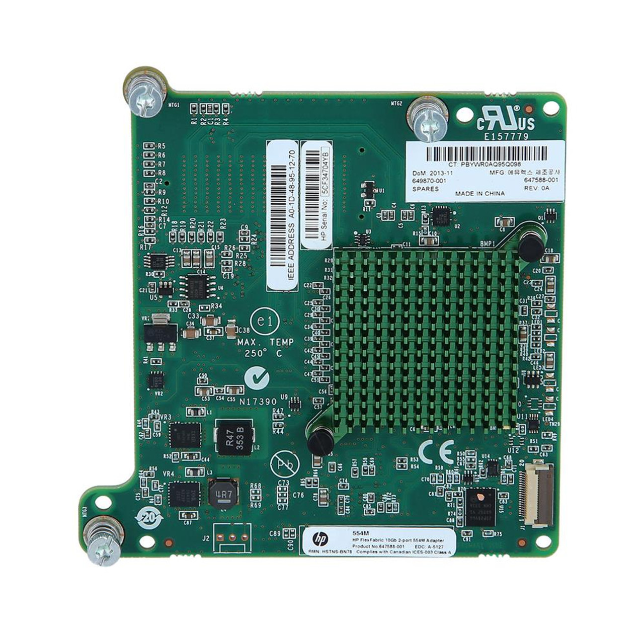 649870-B21 HP FlexFabric Dual-Ports SFP+ 10Gbps Gigabit Ethernet PCI Express 2.0 x8 Network Adapter