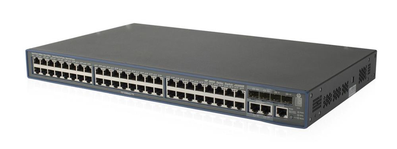 JG300B HP 3600-48 v2 EI Fast Ethernet Switch 48 Network 4 Expansion Slot 2 Network Manageable Twisted Pair Optical Fiber 3 Layer Supported 1U High