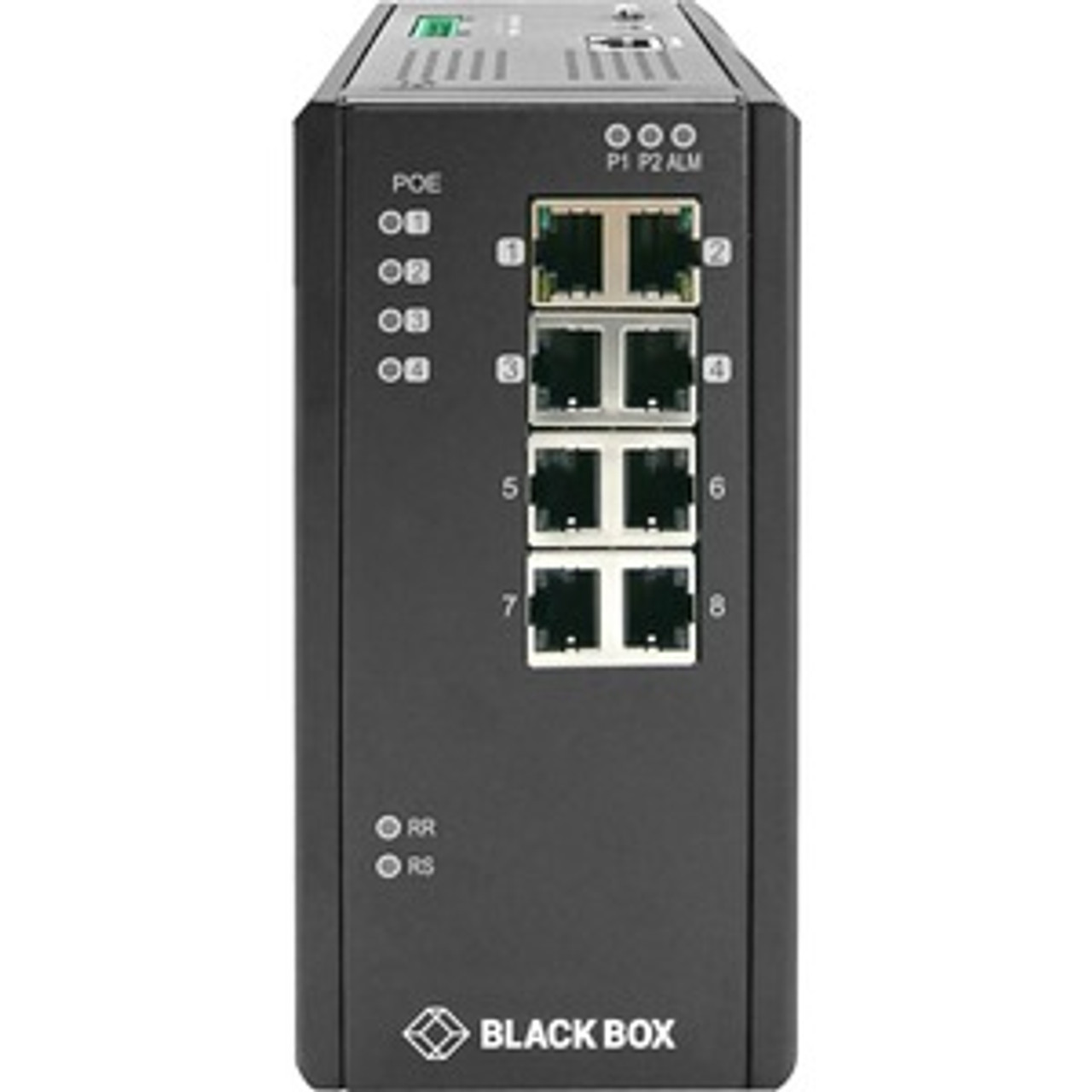 LIE1080A Black Box 8-Ports RJ-45 PoE+ 10/100/1000Base-T Industrial Gigabit Ethernet Managed Layer2+ Switch (Refurbished)