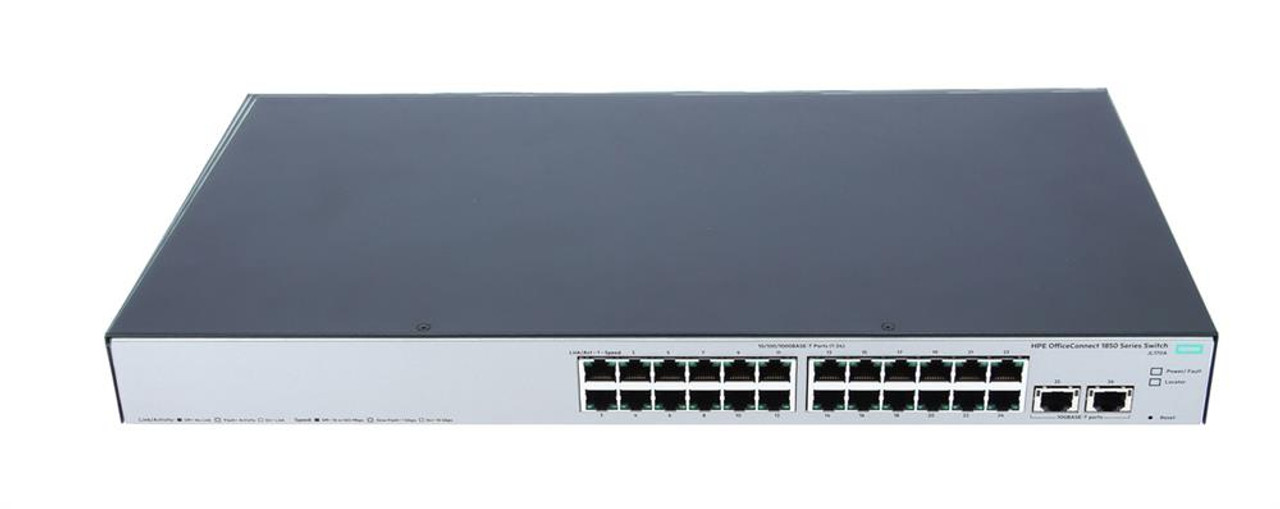 JL170A#ABA HP Officeconnect 1850 24G 2XGT 24-Ports RJ-45 10/100/1000Base-T PoE+ Manageable Layer 2 Rack-Mountable with combo 10 Gigabit SFP+ Switch