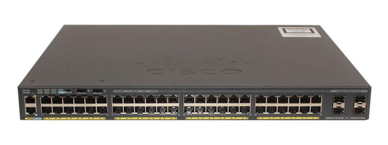 WS-C2960X-48LPS-L-NE Cisco Catalyst 2960x-48lps-l 48-Ports 10/100/1000Base-T RJ-45 PoE USB Manageable Layer2 Rack-mountable Modular Switch with 4x SFP Ports