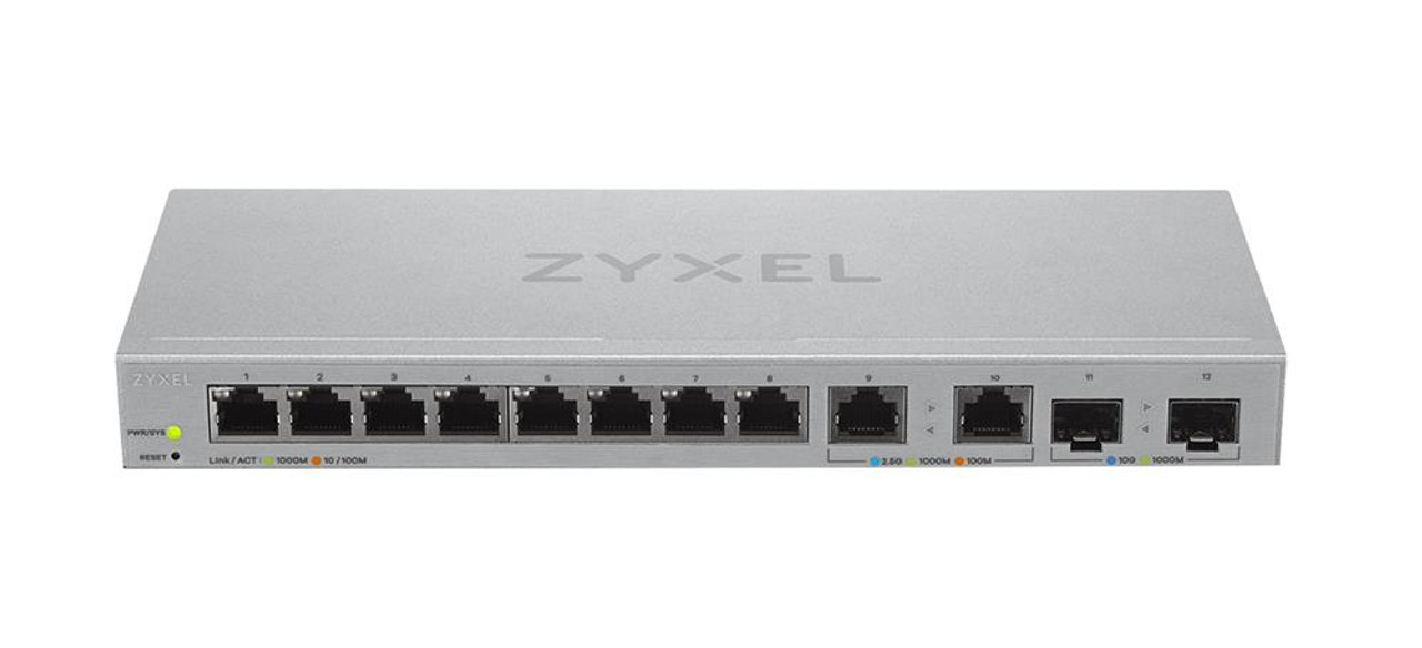 XGS1210-12 ZYXEL 12-Port Web-Managed Multi-Gigabit Switch with 2-Port 2.5G and 2-Port 10G SFP+ - 12 Ports - Manageable - 2 Layer Supported - Modular - Twisted