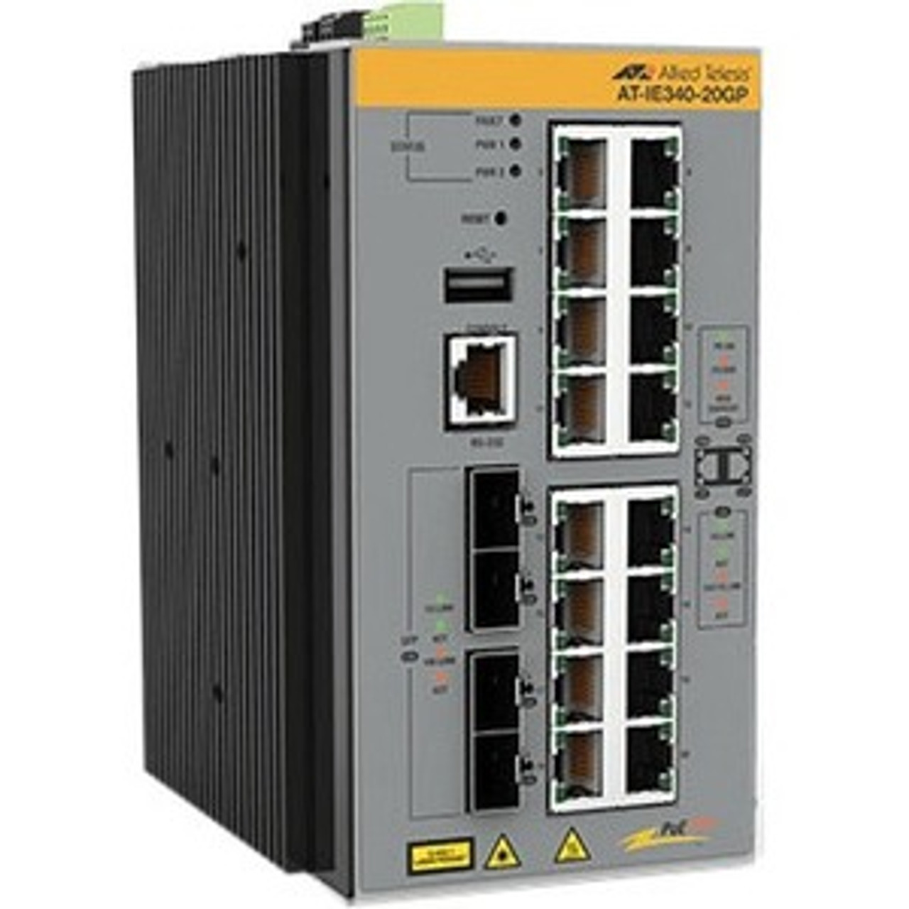 AT-IE340-20GP-80 Allied Telesis IE340-20GP Layer 3 Switch - 16 Ports - Manageable - 3 Layer Supported - Modular - 4 SFP Slots - Twisted Pair, Optical Fiber - DIN