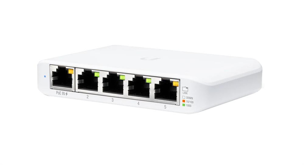 USW-Flex-Mini Ubiquiti USW-Flex-Mini Ethernet Switch - 5 Ports - Manageable - 2 Layer Supported - Twisted Pair - Desktop - 1 Year Limited  (Refurbished)