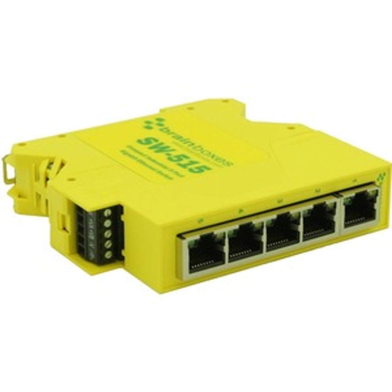 SW-515 Brainboxes Compact Industrial 5 Port Gigabit Ethernet Switch DIN Rail Mountable - 5 Ports - TAA Compliant - 2 Layer Supported - Twisted Pair - DIN