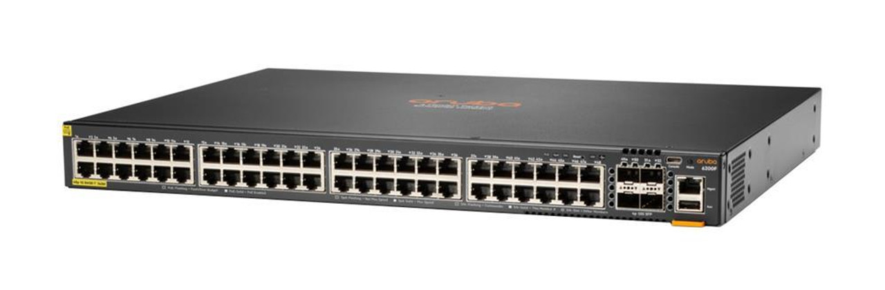 JL728A#ABB Aruba 6200F 48G Class4 PoE 4SFP+ 740W Switch - 48 Ports - Manageable - 3 Layer Supported - Modular - 76 W Power Consumption - 740 W PoE Budget -