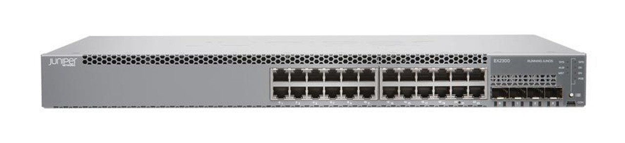 EX2300-24T-TAA Juniper EX2300 Taa 24-Port 10/100/1000Base-T Gigabit Ethernet Layer3 Managed Switch with 4x 10Gbps 10GBase-X SFP+ Ports (Refurbished)