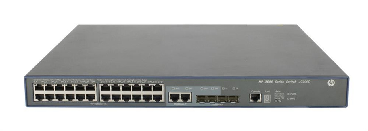 JG306C#AC4 HP Aruba 3600 24-Ports PoE+ v2 SI Switch Brazil - Portuguese localization (Refurbished)