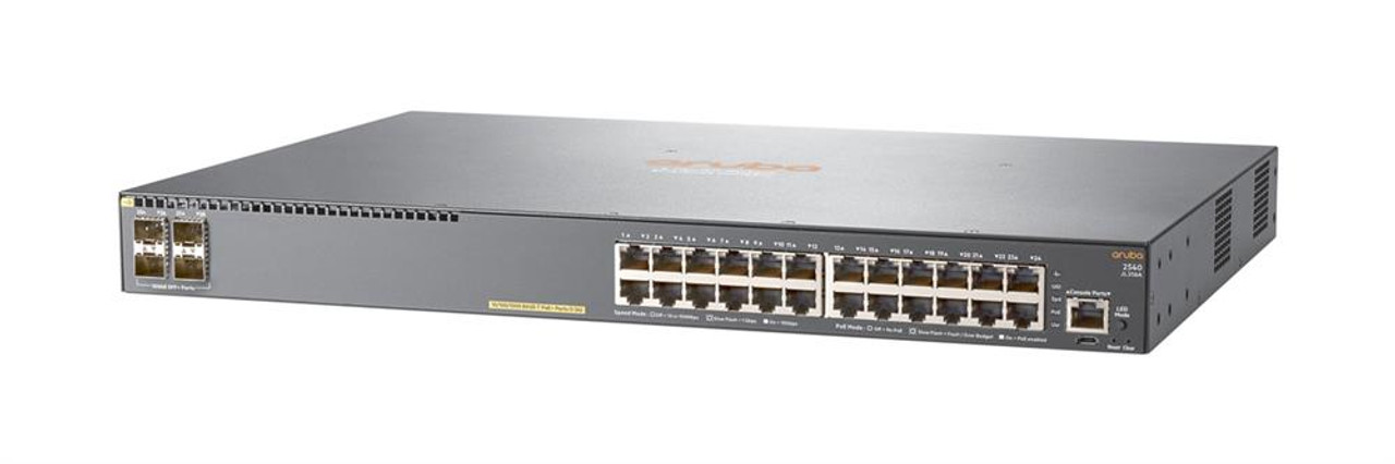 JL356A#ACC HP Aruba 2540 24G 24-Ports POE+ 4SFP+ Switch United Kingdom (Refurbished)