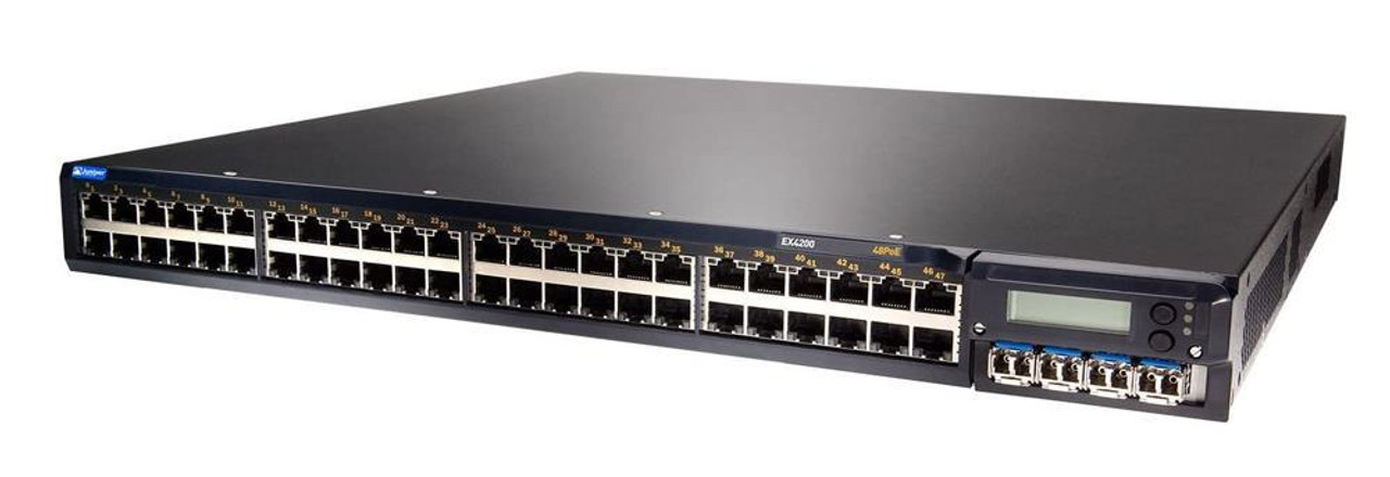 COMLJ10BRA Juniper EX4200 48-Ports 10/100/1000Base-T PoE Switch with 930Watt AC Power Supply (Refurbished)