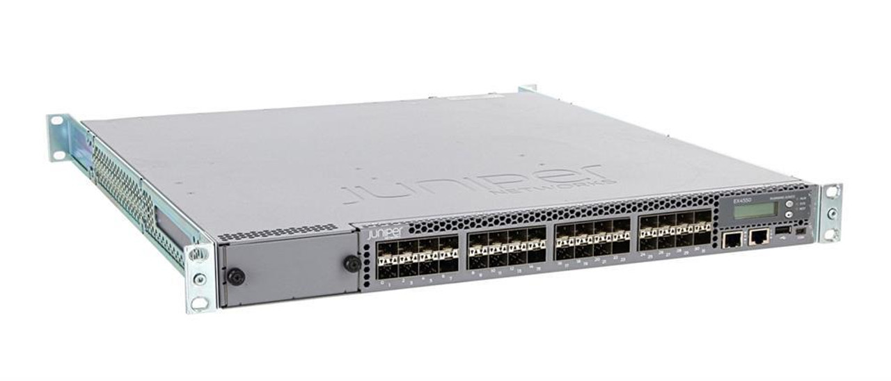 EX4550-32F-DC Juniper EX4550 32-Ports 1/10G SFP+ Converged Switch with 650W DC PSU side to Built in Port Side air flow (Refurbished)