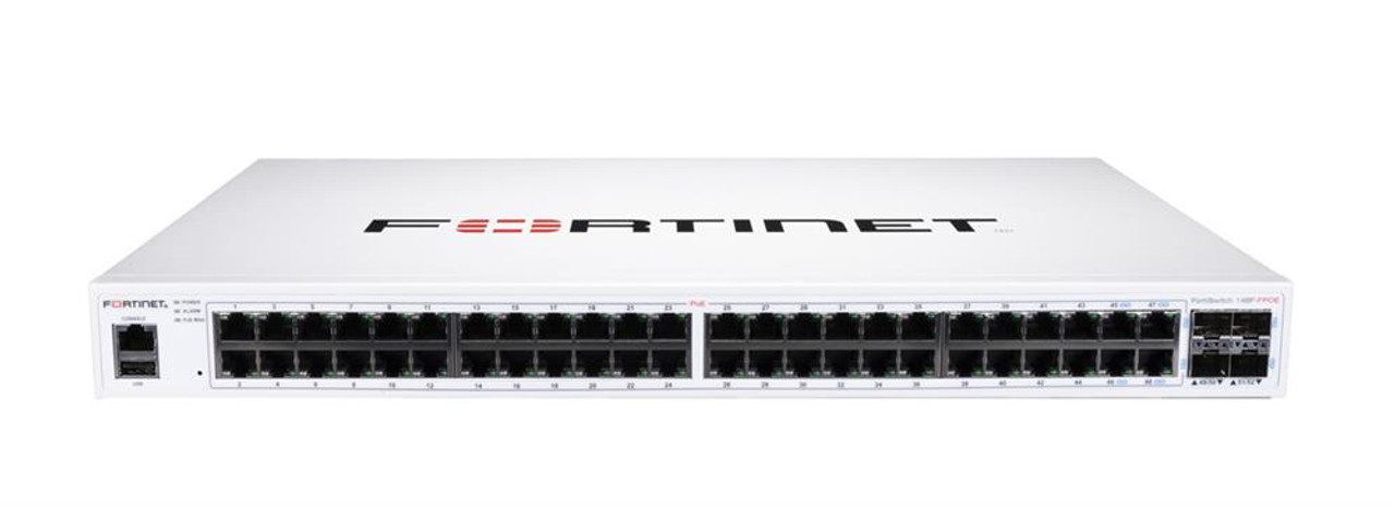 FS-148F Fortinet FortiSwitch 100 Series 48-Port 10/100/1000Base-T Gigabit Ethernet Manages Switch with 4 x 10 Gigabit Ethernet Expansion Slot (Refurbished)