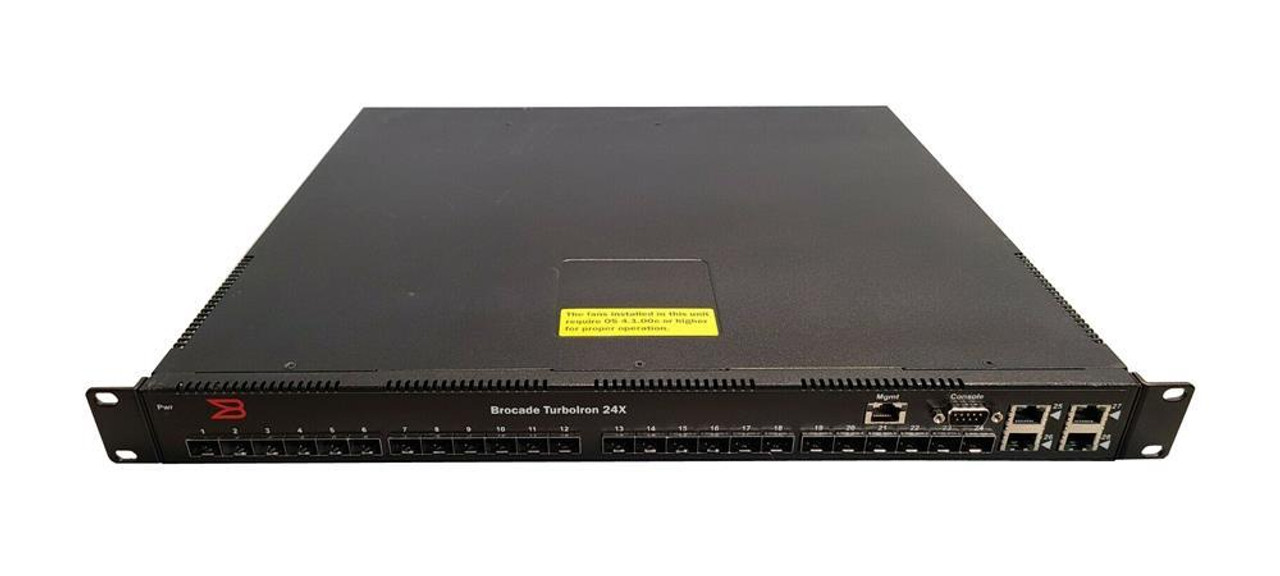 80-1002604-05 Brocade Turboiron 24X Ac 24 Port 10Ge SFP 4 Port Gigabit Switch (Refurbished)