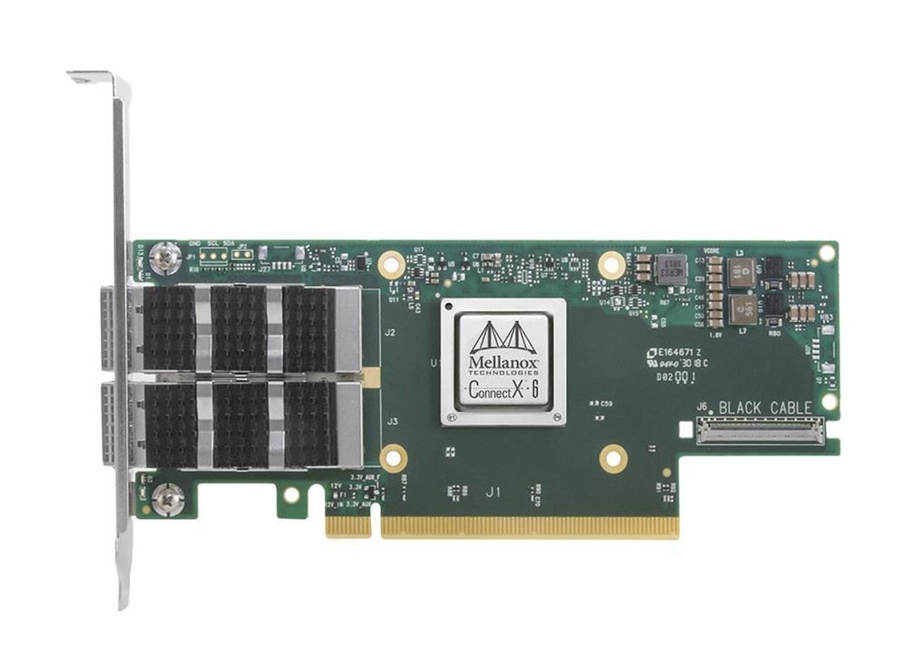 MCX653106A-EFAT NVIDIA ConnectX-6 VPI Adapter Card HDR100 EDR InfiniBand and 100GbE Dual-Port QSFP56 PCIe3.0/4.0 Socket Direct 2x8 in a Row Tall Bracket