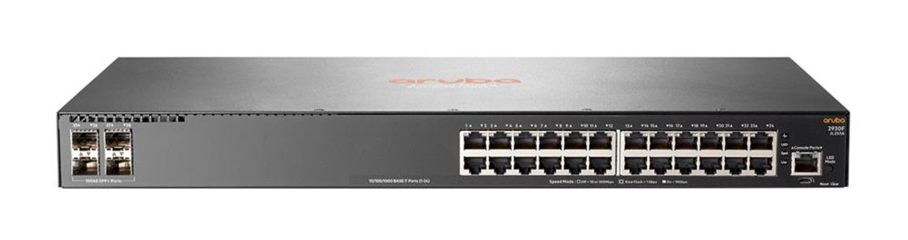 JL253-61002 HP Aruba 2930f 24g 4sfp+ Switch 24 Ports Managed Rack-mountable (Refurbished)