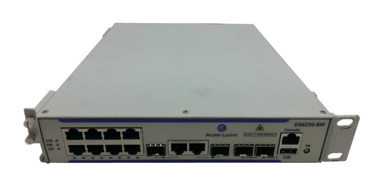 OMNISWITCH6250-8M Alcatel-Lucent OmniSwitch 6250 8x 10/100 Ports Ethernet Switch with 2x Combo Ports and 2x SFP Uplink Ports (Refurbished)