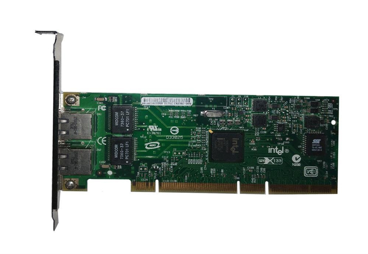 C82381-007 Intel PRO/1000 GT Dual-Ports RJ-45 1Gbps 10Base-T/100Base-TX/1000Base-T Gigabit Ethernet PCI-X Server Network Adapter