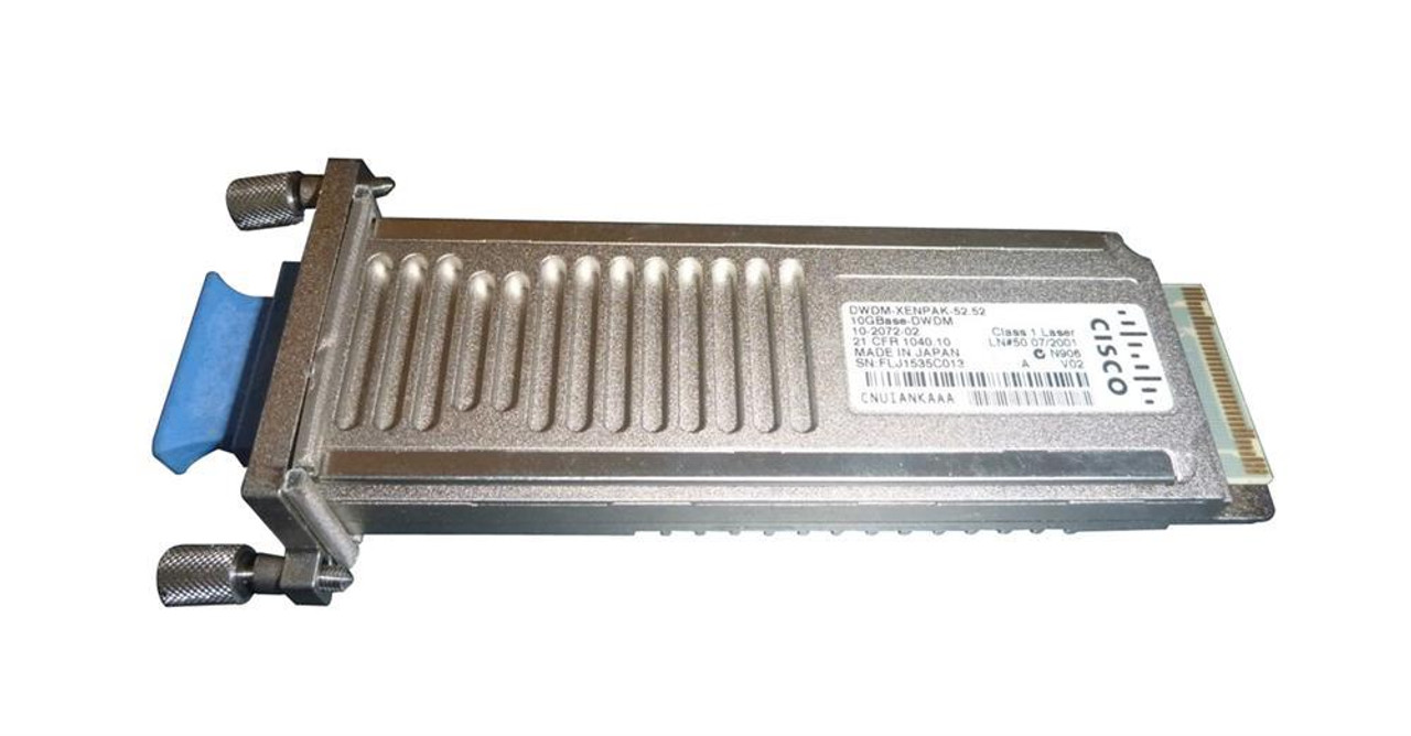 DWDM-XENPAK-52.52= Cisco 10Gbps 10GBase-DWDM Single-Mode Fiber 80km 1552.52nm Duplex SC Connector XENPAK Transceiver Module (Refurbished)