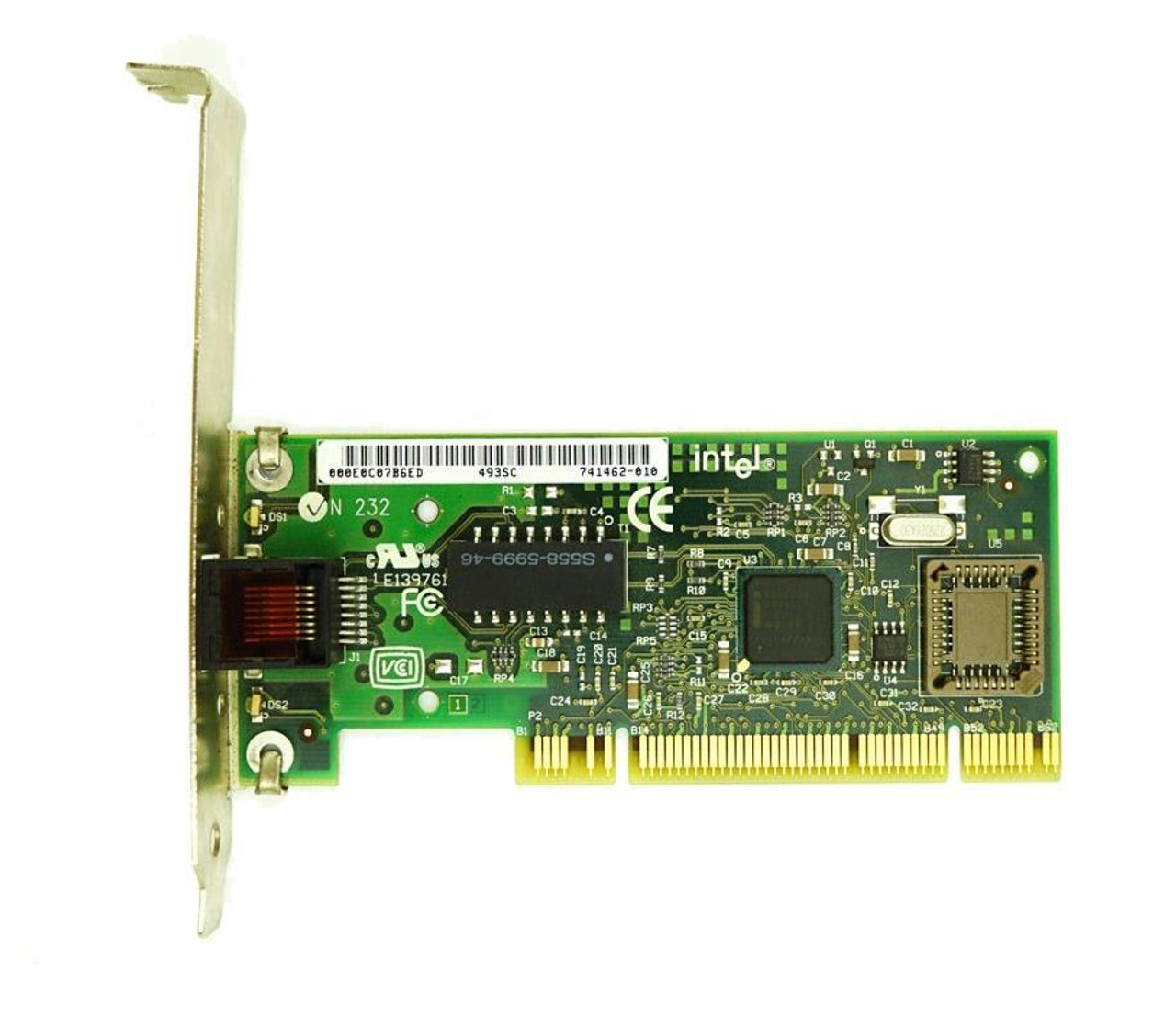 741462-006 Intel PRO/100+ Single-Port RJ-45 100Mbps 10Base-T/100Base-TX Fast Ethernet PCI Desktop Network Adapter