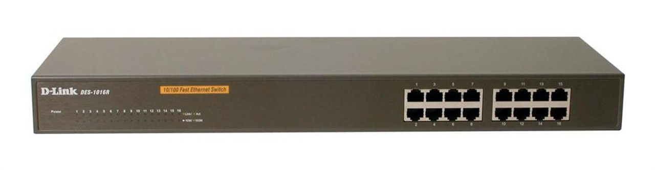 DES-1016R+ D-Link DES-1016R+ Rackmount Switch 16-Ports s 16 x RJ-45 1 x Expansion Slots 10Base-T, 10/100Base-TX (Refurbished)