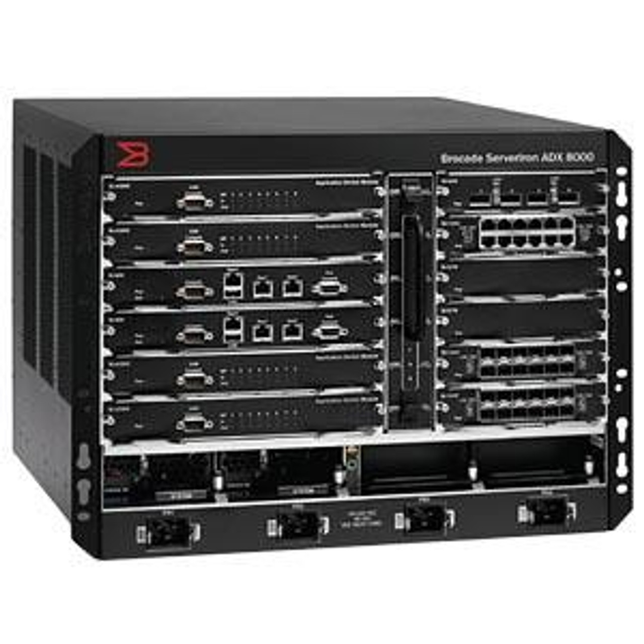 SI-8000 Brocade ServerIron ADX 8000 Switch Chassis 4 x Line Card, 4 x Switching Module, 2 x Switch Fabric Module, 2 x Management Module