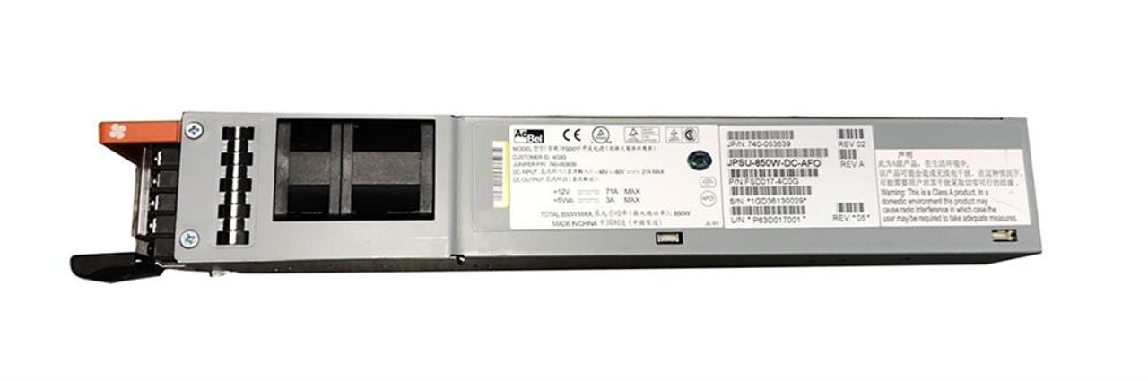 JPSU-850W-DC-AFO Juniper 850-Watts DC Power Supply for Power Qfx5100-96S (Refurbished)