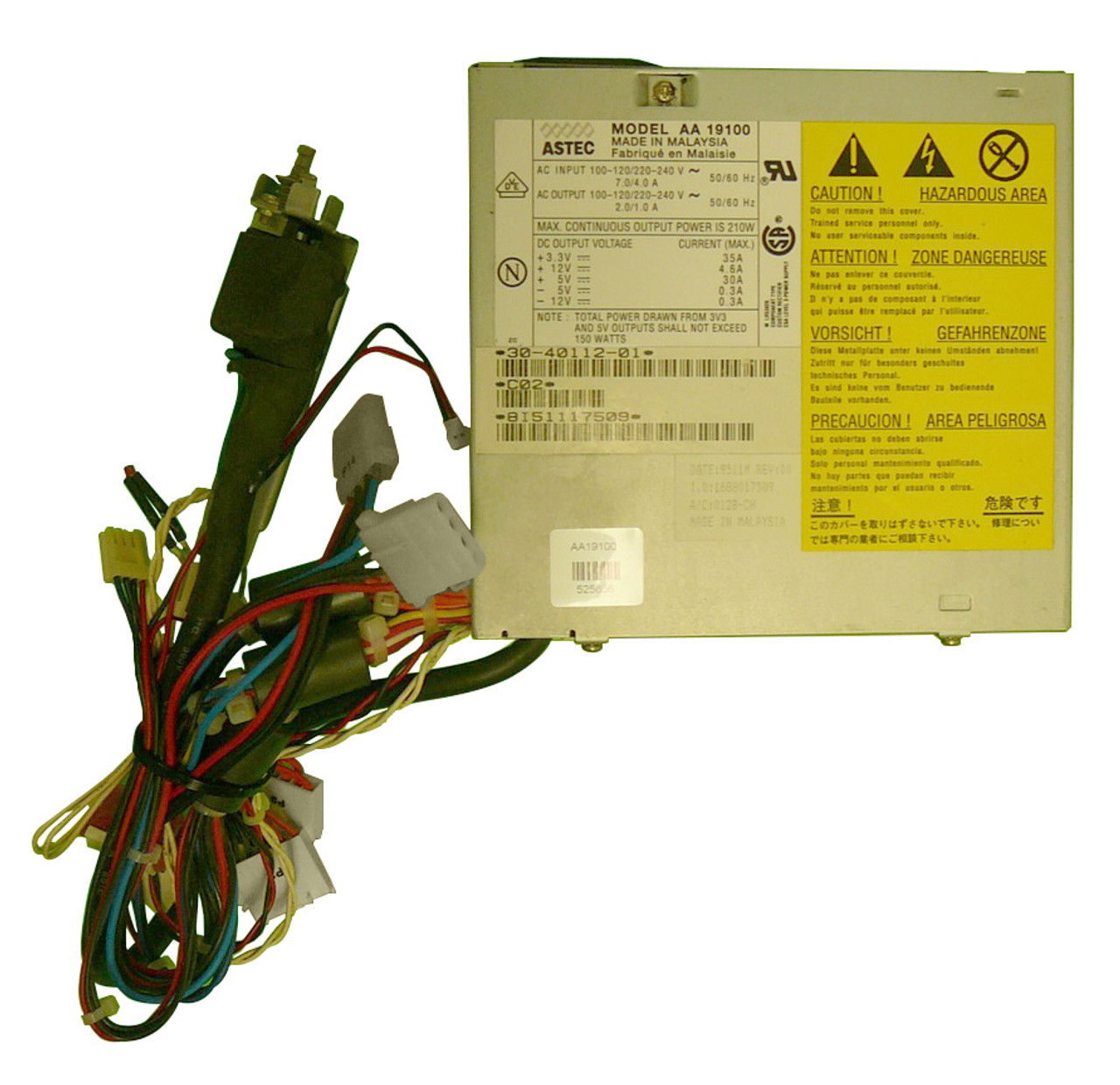 AA19100 Astec 240 Watts Power Supply for AlphaServer 200