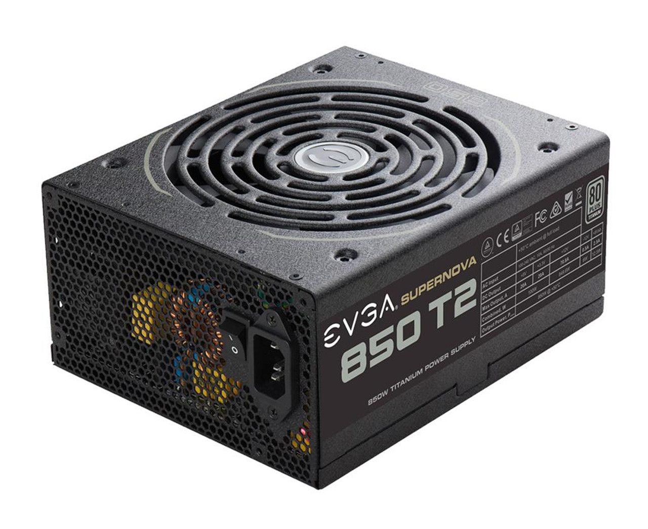 220-T2-0850-X1 EVGA SuperNOVA 850 T2 850-Watts 12V 70.8A 80 Plus Titanium Power Supply