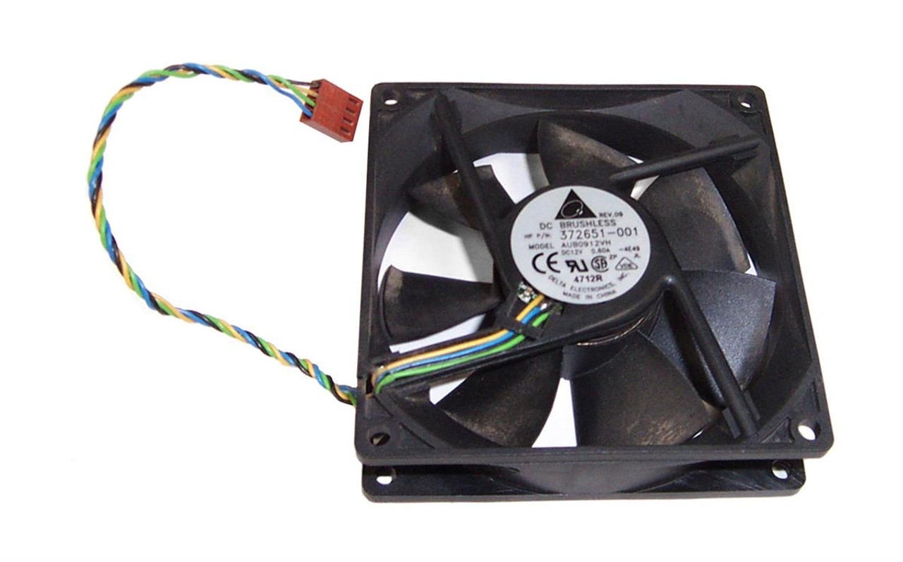 372651-001N HP 12V 0.5A DC Brushless Case Fan Assembly 4-Pin Connector (90x90x25mm)
