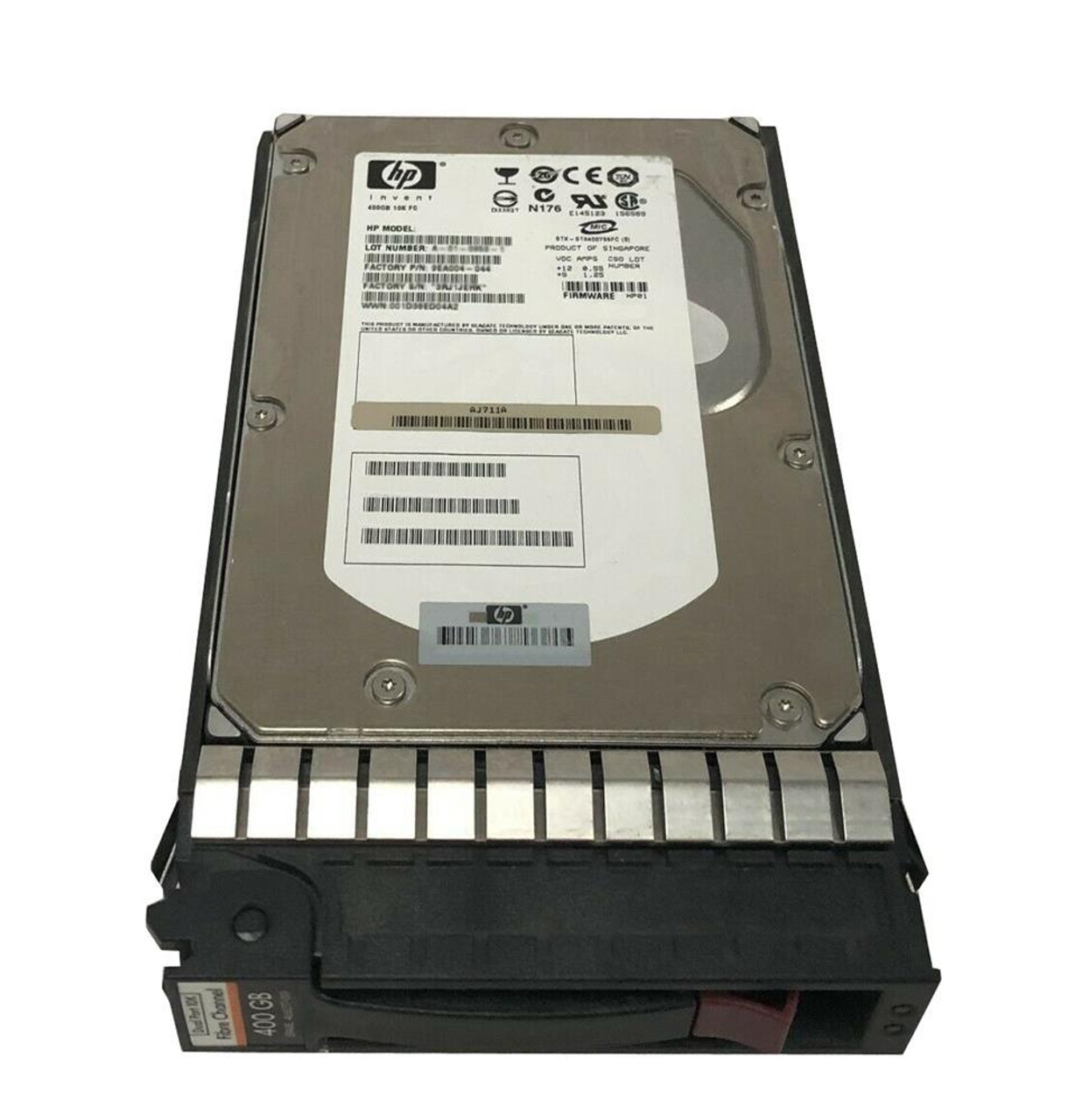 AJ711AN HP 400GB 10000RPM Fibre Channel 4Gbps Dual Port Hot Swap 3.5-inch Internal Hard Drive for StorageWorks EVA5000