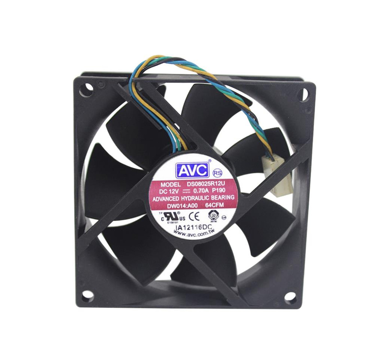DS08025R12U AVC Heatsink and Fan 80x80x25mm Dc 12v 0.7a W/4-PIN Connector