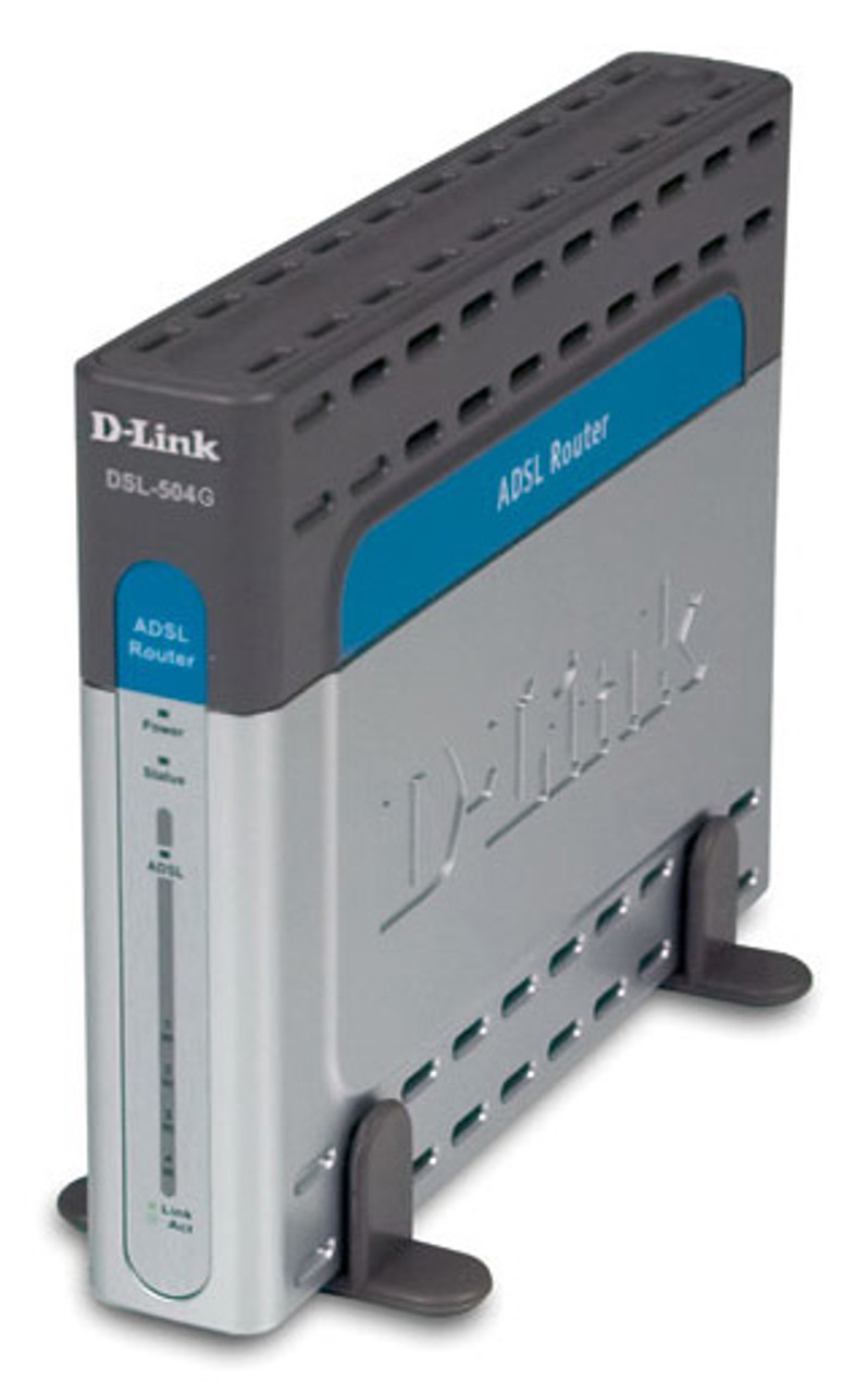 DSL-504G D-Link DSL-504G ADSL Router With Built-in 4-Port Switch 1 x ADSL WAN, 4 x 10/100Base-TX LAN (Refurbished)
