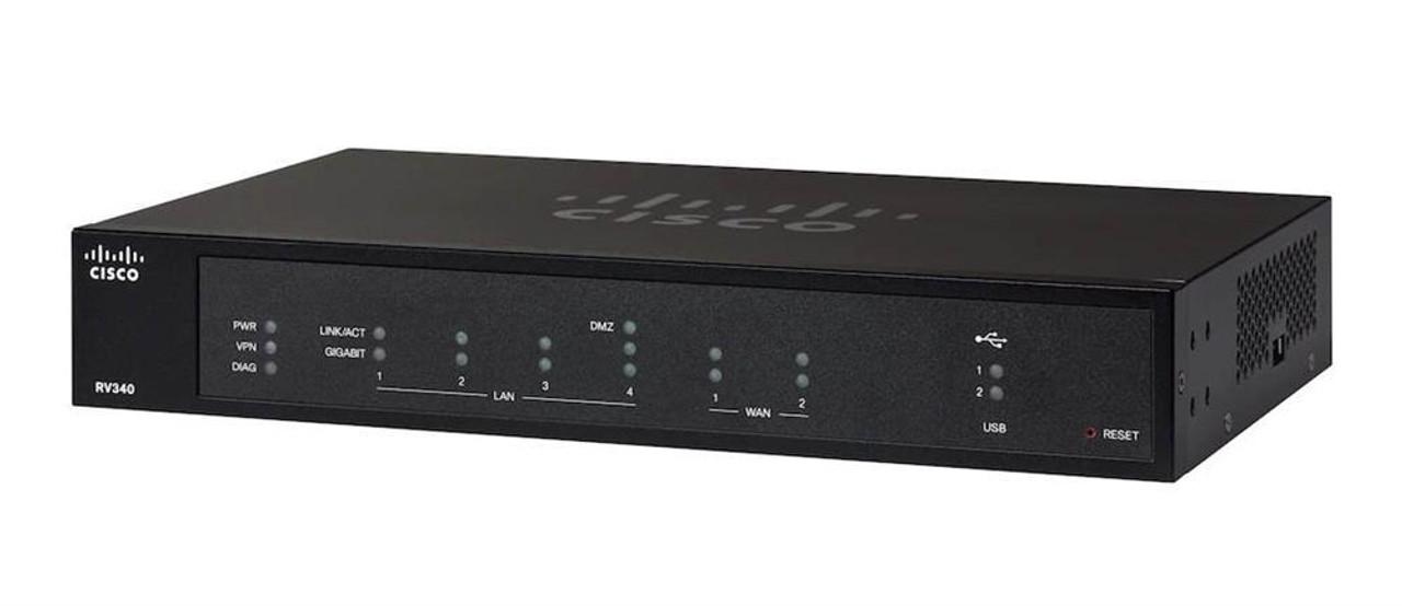 RV340-K9-IN Cisco Small Business RV340 GigE 2x WAN Ports Rack-mountable Router (Refurbished)