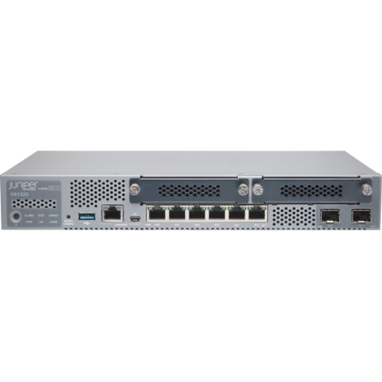 SRX320-SYS-JE Juniper SRX320 Router 6 Ports Management Port 4 Slots Gigabit Ethernet Desktop, Rack-mountable, Wall Mountable (Refurbished)